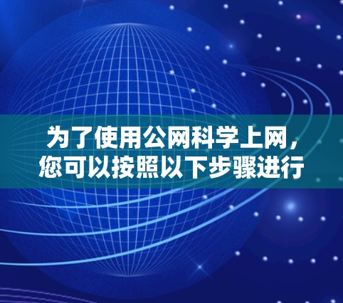 为了使用公网科学上网，您可以按照以下步骤进行操作
