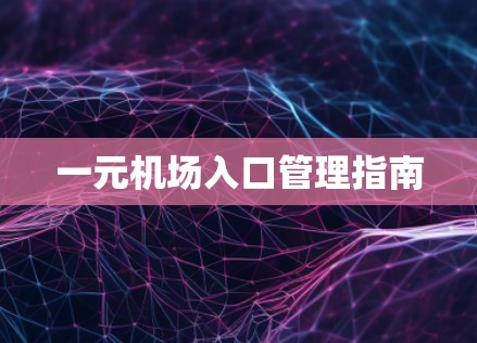 一元机场入口管理指南