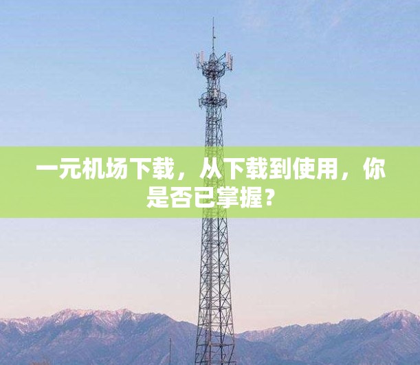 一元机场下载，从下载到使用，你是否已掌握？