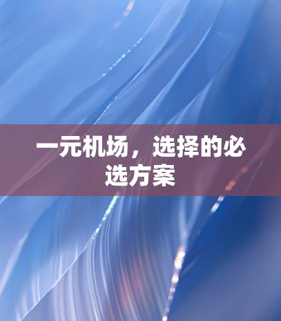 一元机场,选择的必选方案 一元机场,选择的必选方案