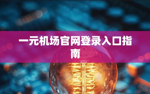 一元机场官网登录入口指南