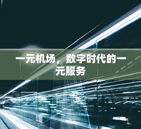 一元机场,数字时代的一元服务 一元机场,数字时代的一元服务