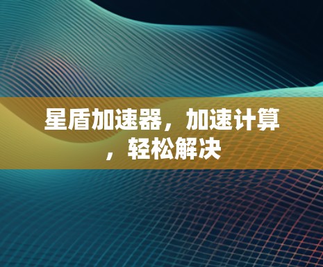 星盾加速器，加速计算，轻松解决