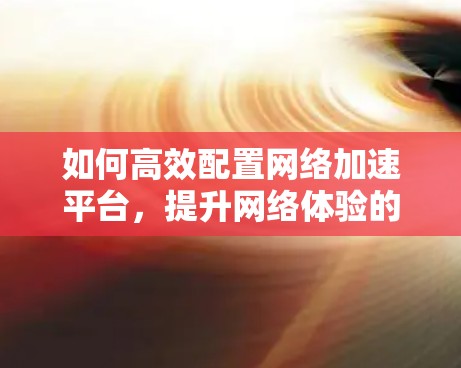 如何高效配置网络加速平台，提升网络体验的必经之路